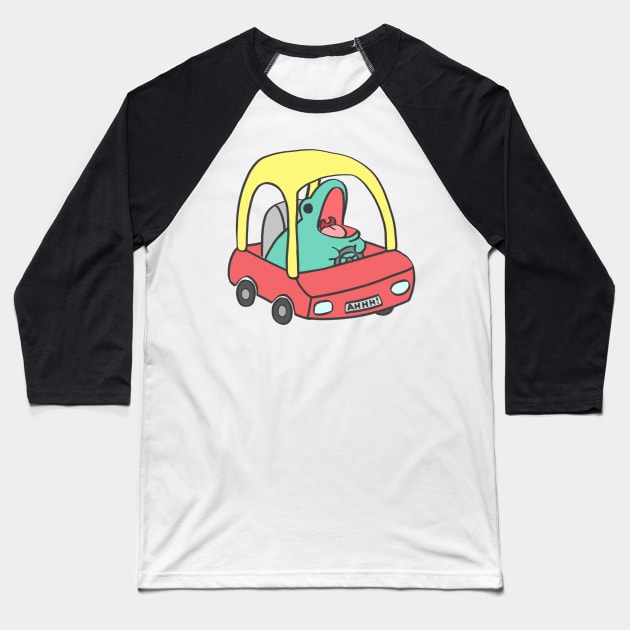 Toad on the road Baseball T-Shirt by IcyBubblegum